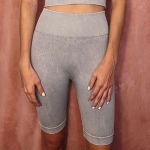 Nikibiki Vintage Heather Gray Ribber Biker Shorts